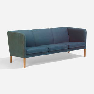 Hans J. Wegner, Sofa, model AP 18 S: Hans J. Wegner Sofa, model AP 18 S A.P. StolenDenmark, c. 1957upholstery, oak 29.5 h x 75.75 w x 30.5 d in (75 x 192 x 77 cm) Literature: Georg Jensen, distributo