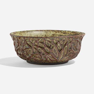 Axel Salto, Bowl: Axel Salto Bowl Royal CopenhagenDenmark, 1944 / c. 1980glazed stoneware 4.25 h x 10.125 dia in (11 x 26 cm) Incised signature 'SALTO' and glazed number '20729' with manufacturer's three-