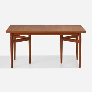 Arne Vodder, Dining table, model 201: Arne Vodder Dining table, model 201 Sibast MoblerDenmark, 1960teak 28.5 h x 59 w x 40 d in (72 x 150 x 102 cm) Brass manufacturer's label to underside of table 'Sibast Furniture Made in