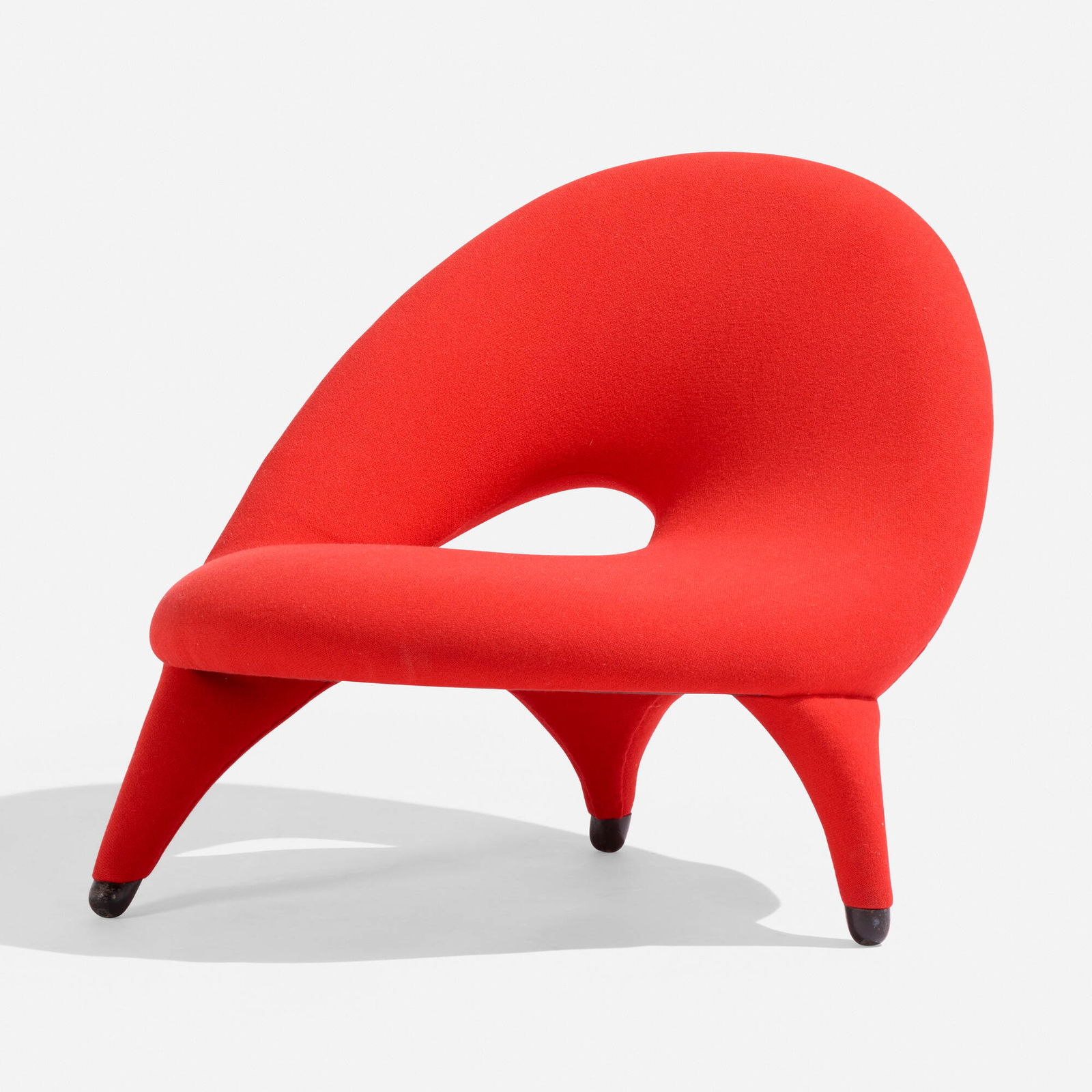 Folke Jansson, Arabesk chair: Folke Jansson Arabesk chair SM WincrantzSweden, 1955upholstery, lacquered wood 29.75 h x 31 w x 33.5 d in (76 x 79 x 85 cm) Literature: Svenska stolar: och deras form