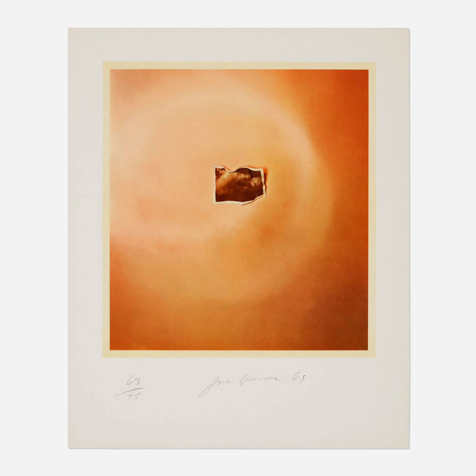 Joe Goode, Untitled (orange): Joe Goode Untitled (orange) (from the Blue Cloud series) 1969offset lithograph in colors image: 16.50 h x 15.375 w in (42 x 39 cm) sheet: 23.625 h x 19.14 w in (60 x 49 cm) Signed, dated an