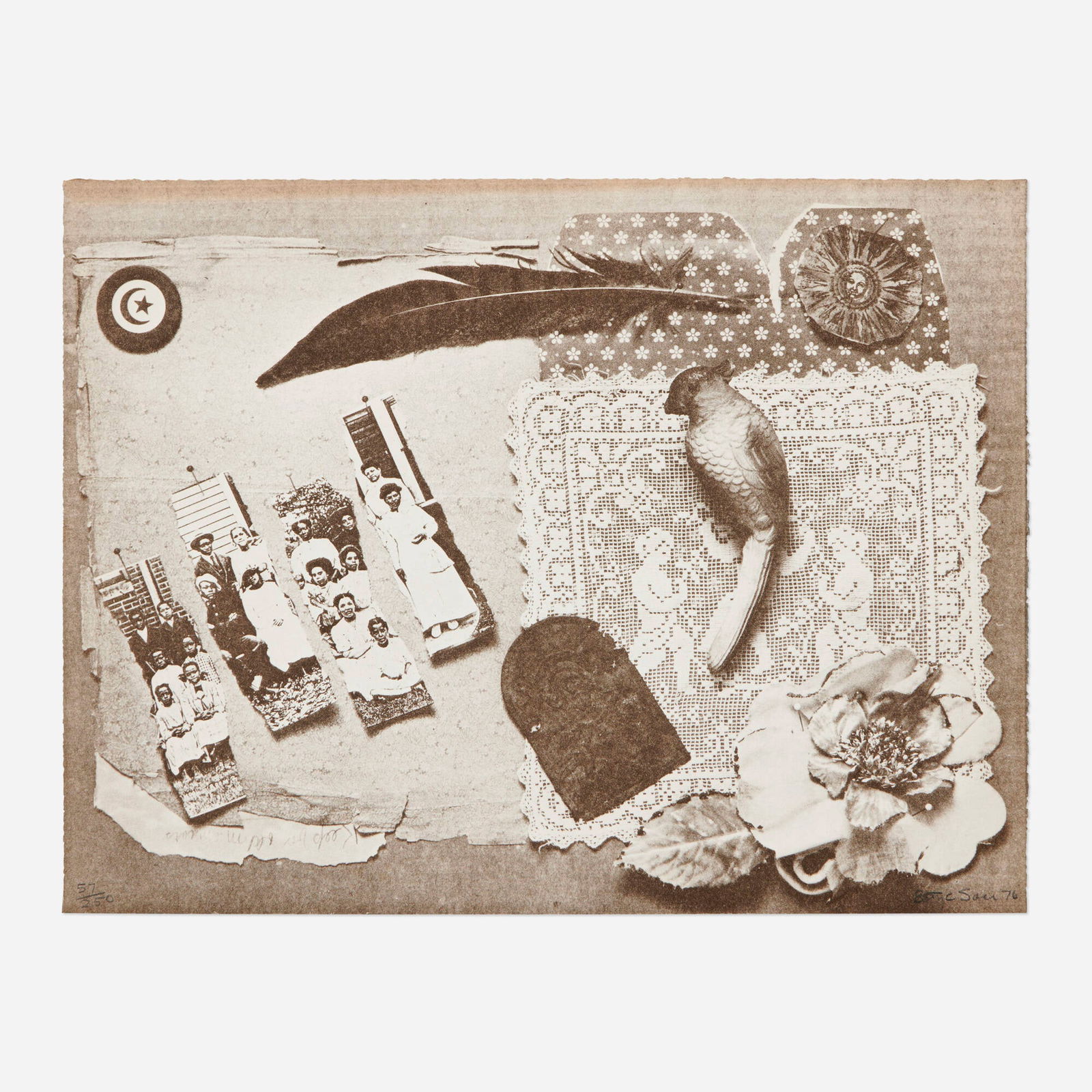 Betye Saar, Fragments: Betye Saar Fragments 1976lithograph 13.75 h x 18.125 w in (35 x 46 cm) Signed, dated and numbered to lower edge '57/250 Betye Saar 76'. This work is number 57 from the edition of 250 printed a