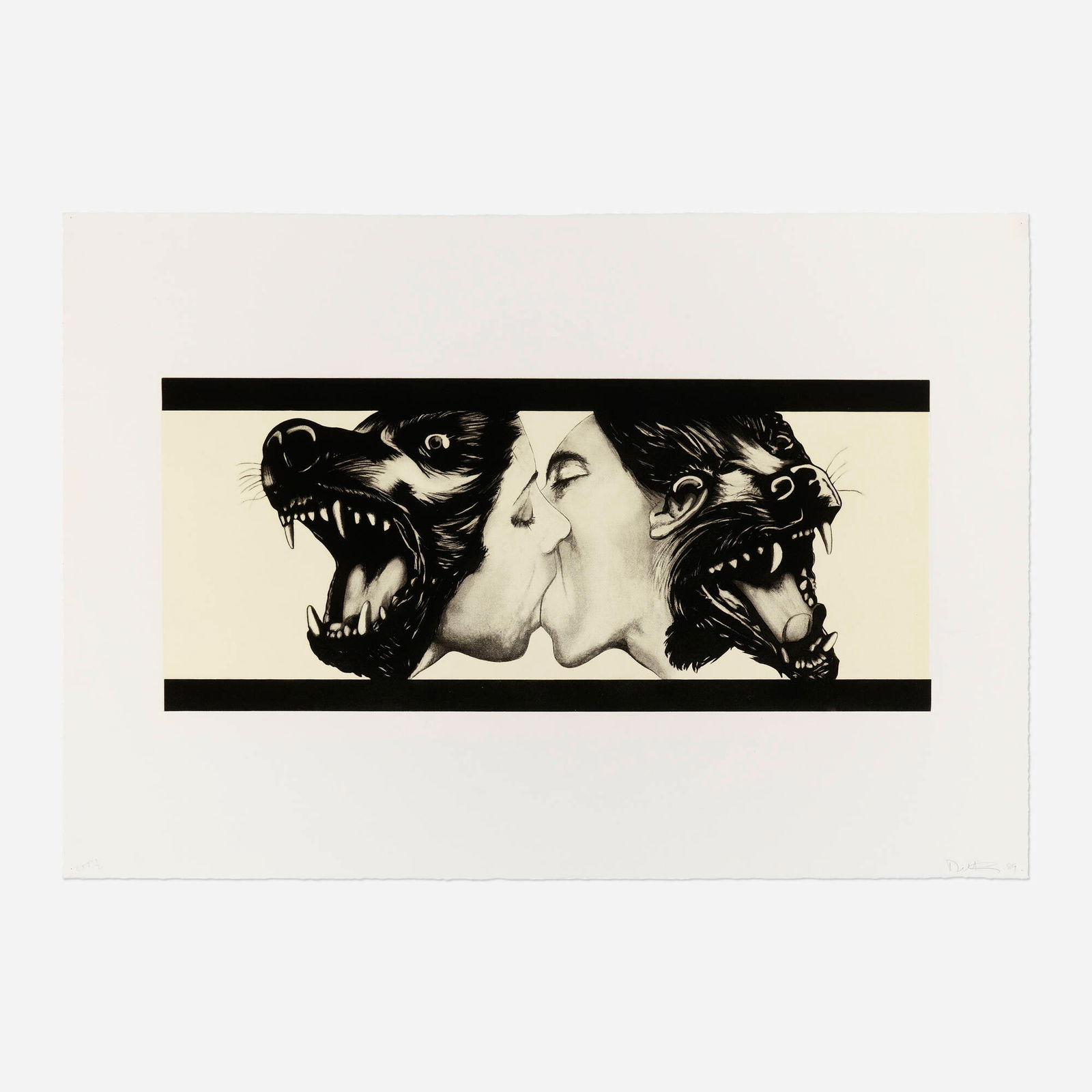 Robert Longo, Strong in Love (Light Yellow): Robert Longo Strong in Love (Light Yellow) 1989photo-etching and aquatint in color image: 15.125 h x 35 w in (38 x 89 cm) sheet: 30.125 h x 44 w in (77 x 112 cm) Signed, dated and numbered