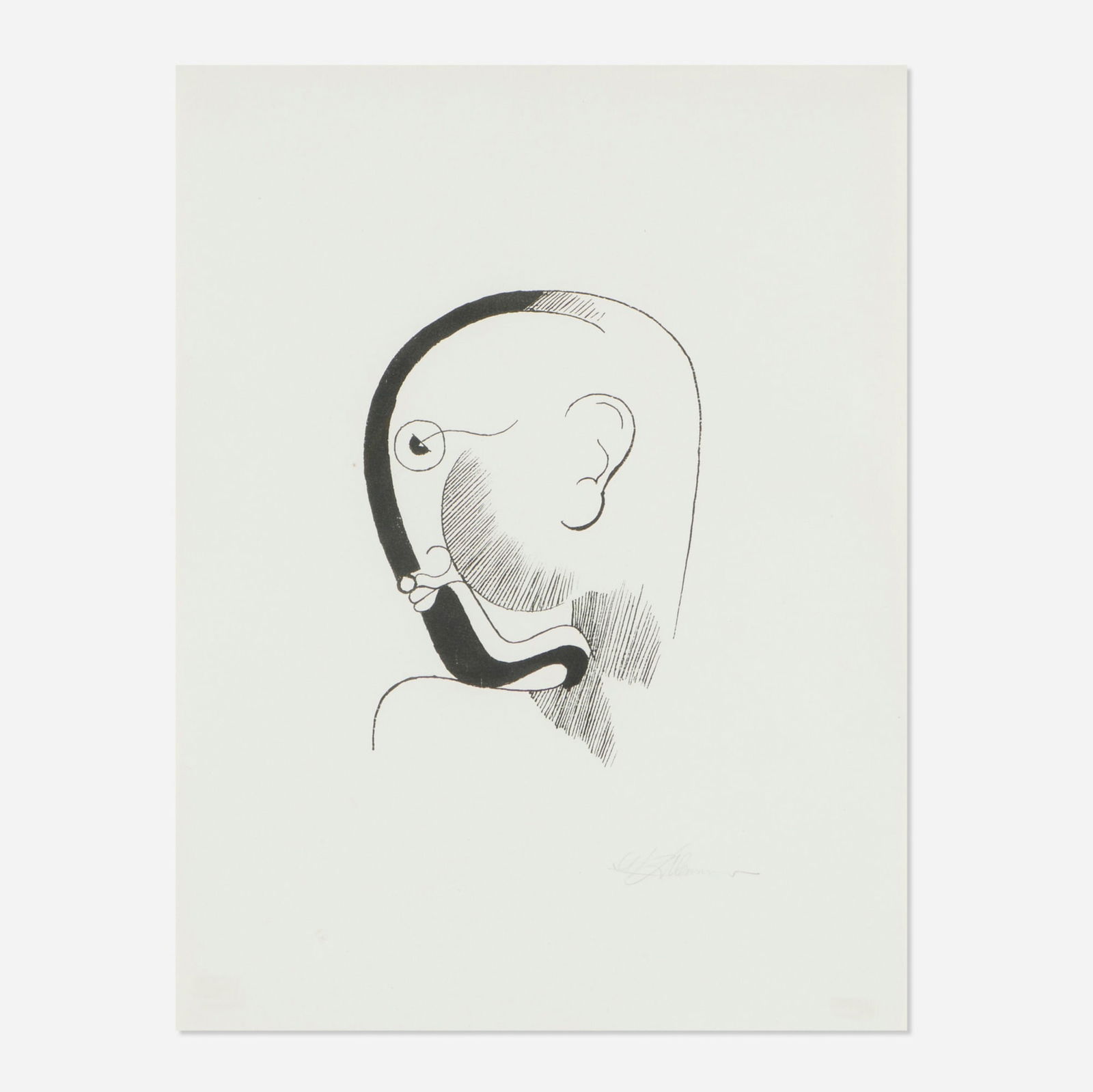 Oskar Schlemmer, Head in Profile (1 of 4)