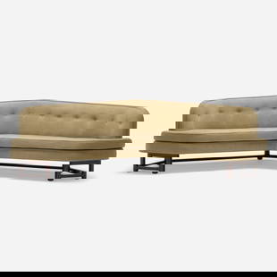 Edward Wormley, Sofa, model 6329: Edward Wormley Sofa, model 6329 DunbarUSA, 1955upholstery, mahogany 31 h x 101 w x 46 d in (79 x 257 x 117 cm) Literature: Dunbar, manufacturer's catalog, unpagin