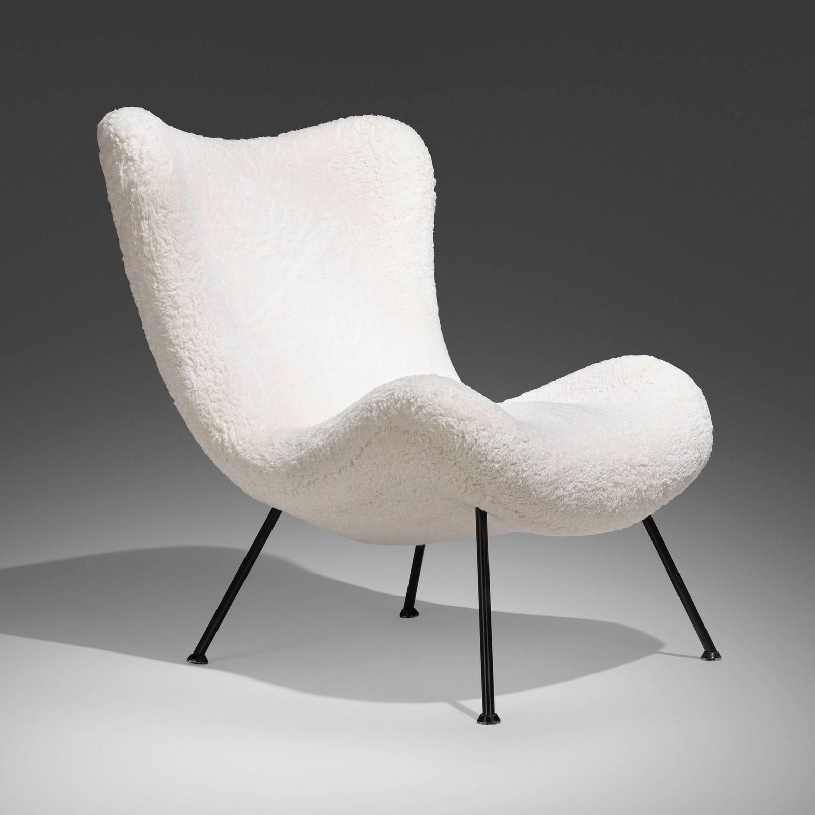 Fritz Neth, Lounge chair: Fritz Neth Lounge chair Correcta SitzformbauGermany, c. 1955upholstery, enameled steel 36 h x 28.75 w x 36.5 d in (91 x 73 x 93 cm) This work will ship from Chicago, Illinoi
