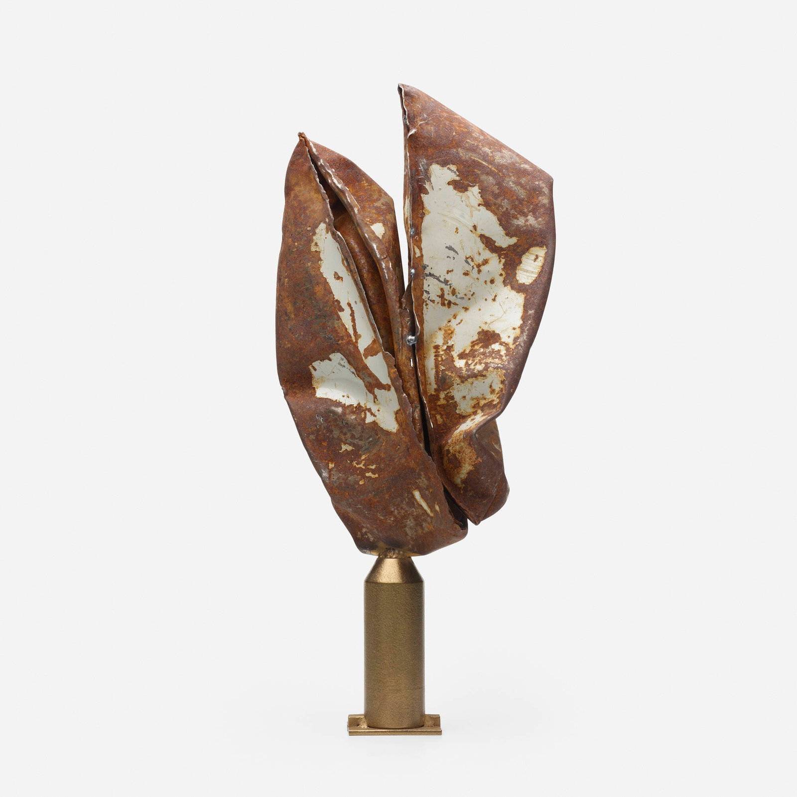 Marcin Rusak, Found Metal Object No. 6 from the Merging Metals collection: Marcin Rusak Found Metal Object No. 6 from the Merging Metals collection Poland/United Kingdom, 2019 found metal, bronze 21 h x 8.5 w x 6 d in (53 x 22 x 15 cm) This work is unique.