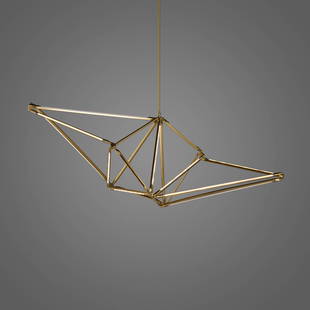 Bec Brittain, SHY 01 chandelier: Bec Brittain SHY 01 chandelier USA, 2016brushed brass 58 h x 73 w x 32 d in (147 x 185 x 81 cm) This work will ship from Lambertville, New Jersey.