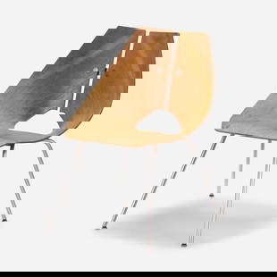 Ray Komai, Chair: Ray Komai Chair JG Furniture CompanyUSA, 1949walnut plywood, chrome-plated steel, stainless steel, aluminum 28.375 h x 21 w x 22 d in (72 x 53 x 56 cm) Literature: Ar