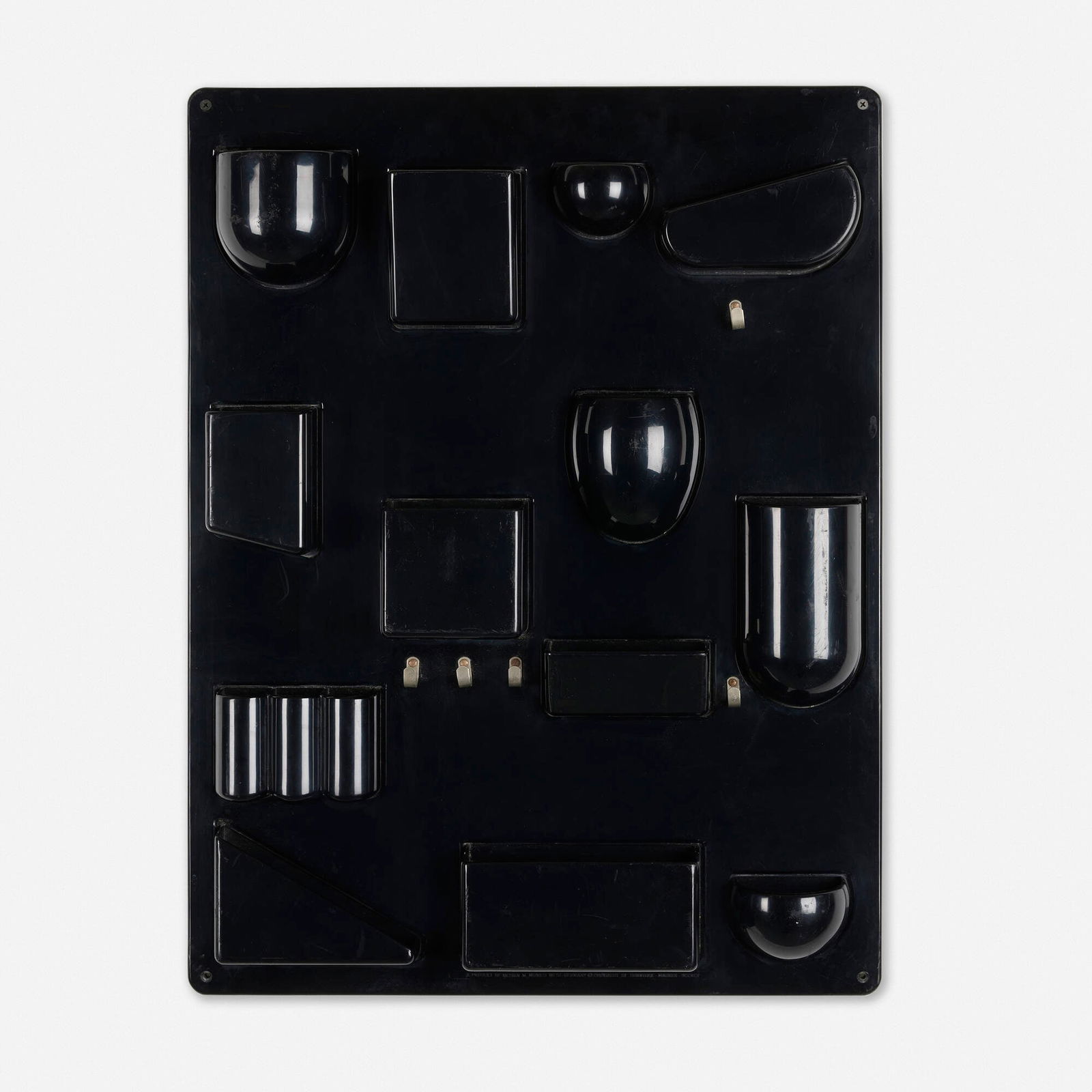 Ingo Maurer and Dorothee Maurer-Becker, Wall All: Ingo Maurer and Dorothee Maurer-Becker Wall All Design MGermany, 1969molded plastic, chrome-plated brass 26.625 h x 20.375 w x 2.5 d in (68 x 52 x 6 cm) Impressed manufacturer's mark to