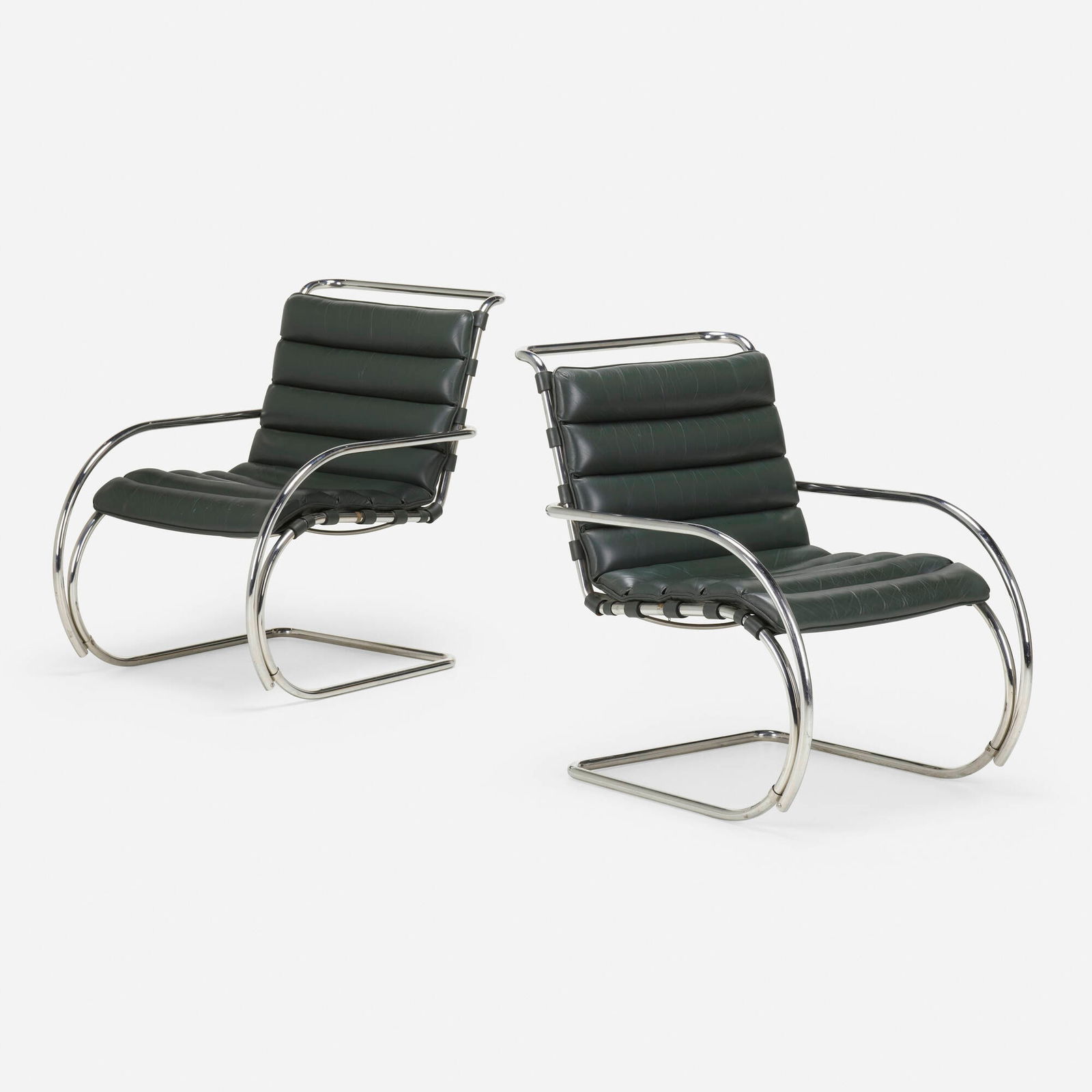 Mies van der Rohe, MR248 lounge chairs: Ludwig Mies van der Rohe MR248 lounge chairs, pair Knoll InternationalGermany / USA, 1927 / c. 1985leather, chrome-plated steel 34.5 h x 26 w x 36.5 d in (88 x 66 x 93 cm) Litera