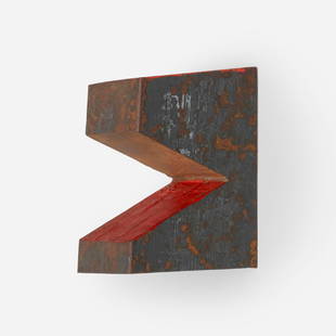 Richard Nonas, Untitled: Richard Nonas Untitled 1990 painted steel 3.5 h x 4.75 w x 2.5 d in (9 x 12 x 6 cm) Signed and dated to verso 'RN '90'. This work will ship from Lambertville, New Jersey.