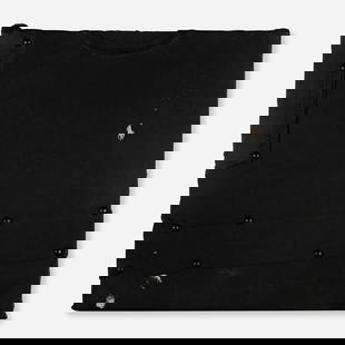 Tom Burr, his personal effects (black): Tom Burr his personal effects (black) (two works) 2012men's T-shirt and upholstery tacks over plywood 15.75 h x 15.5 w in (40 x 39 cm) Signed and dated to verso 'Tom Burr 2012'.