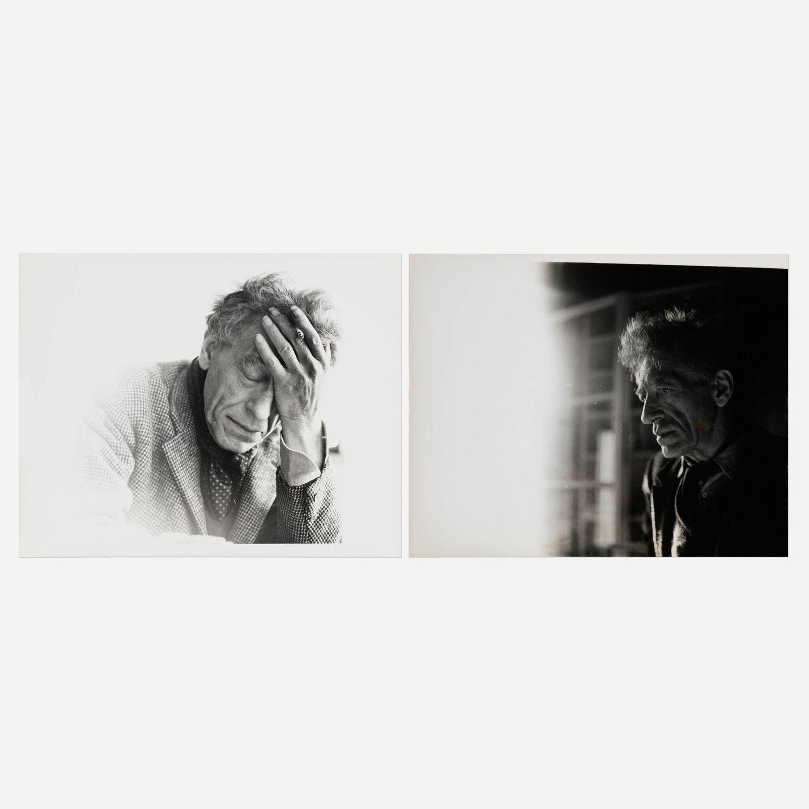 Herbert Matter, Untitled (Giacometti) (two works): Herbert Matter Untitled (Giacometti) (two works) gelatin silver print each: 15.875 h x 19.875 w in (40 x 50 cm) Artist's stamp to verso of each work. This work will ship from Lam