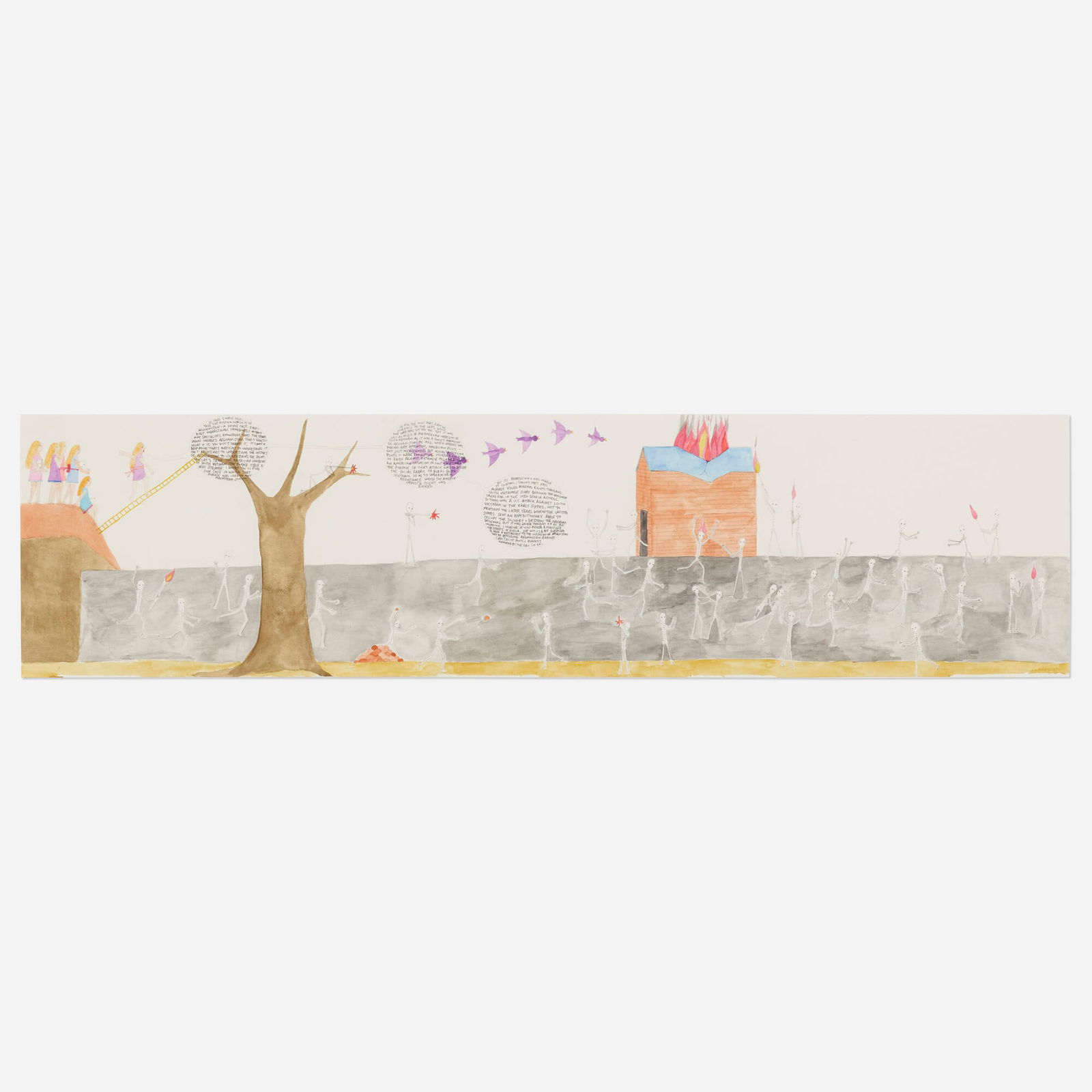 Amy Wilson, So Take Simple Cases: Amy Wilson So Take Simple Cases Take the Russian Invasion of Afghanistan 2004watercolor and graphite on paper 6 h x 24 w in (15 x 61 cm) Provenance: Bellwether, New York | Pri