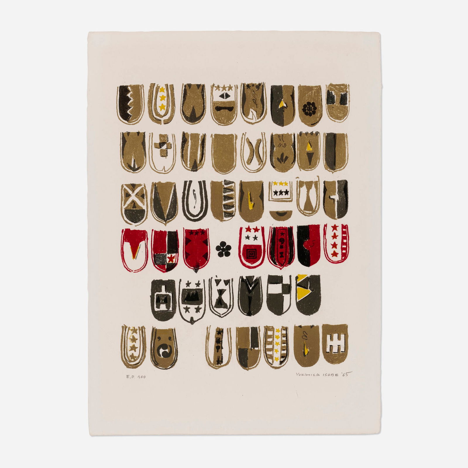 Yukihisa Isobe, Crests Series: Yukihisa Isobe Crests Series 1965lithograph in colors 25.125 h x 18.25 w in (64 x 46 cm) Signed, dated and numbered to lower edge 'ED 100 Yukihisa Isobe 65'. This work is from the edition of 1