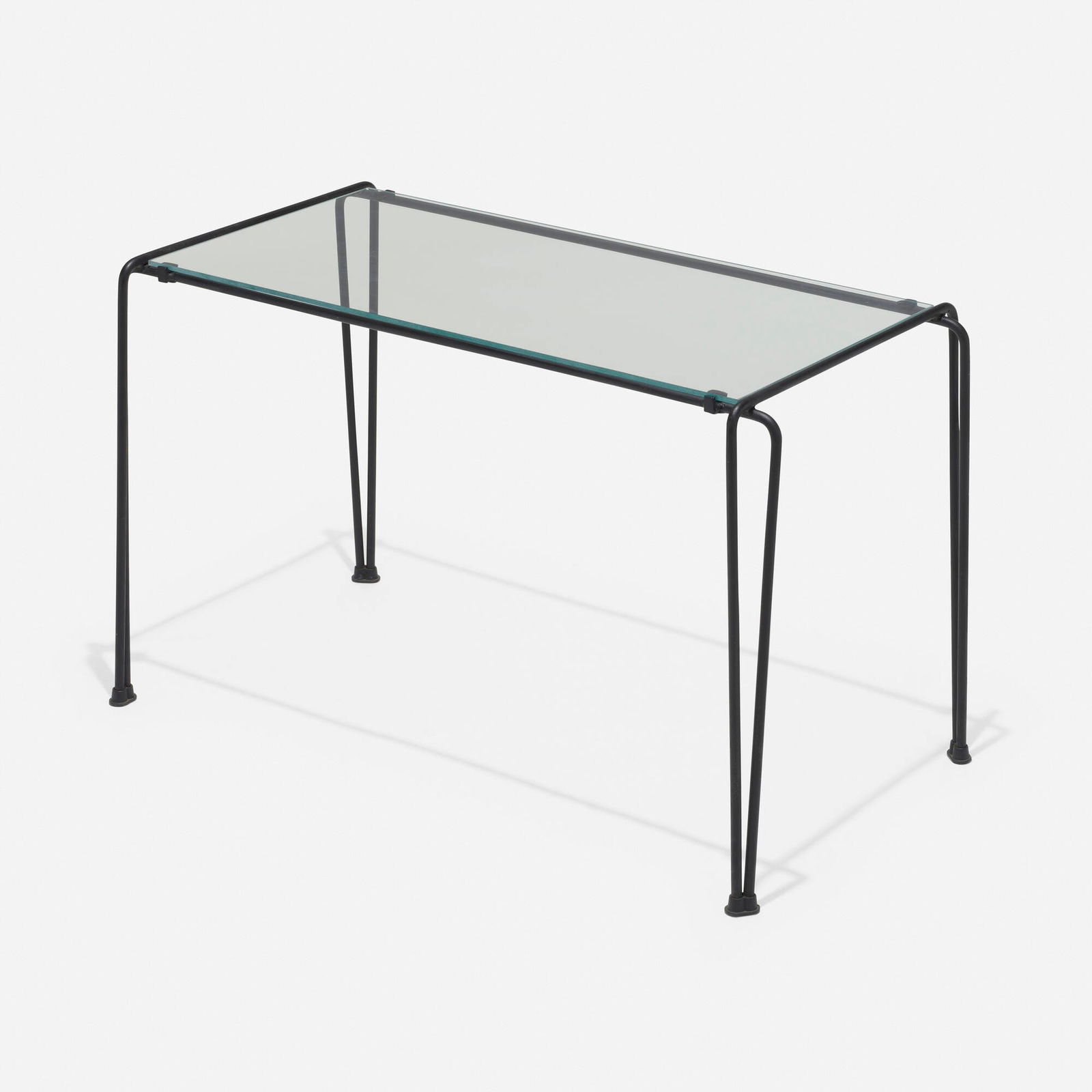 Henry P. Glass, Table from Henry P. Glass: Henry P. Glass Coffee table from the Henry P. Glass House, Northfield, IL W. N. Stuckslager, Inc.USA, c. 1953enameled iron, glass, plastic 20.75 h x 34 w x 19 d in (53 x 86 x 48 cm)