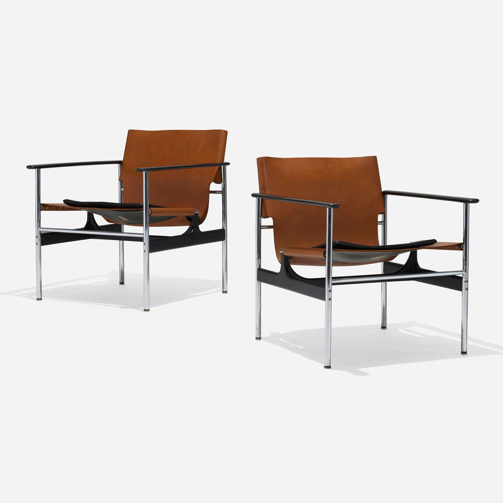 Charles Pollock, Sling chairs model 657, pair (1 of 5)