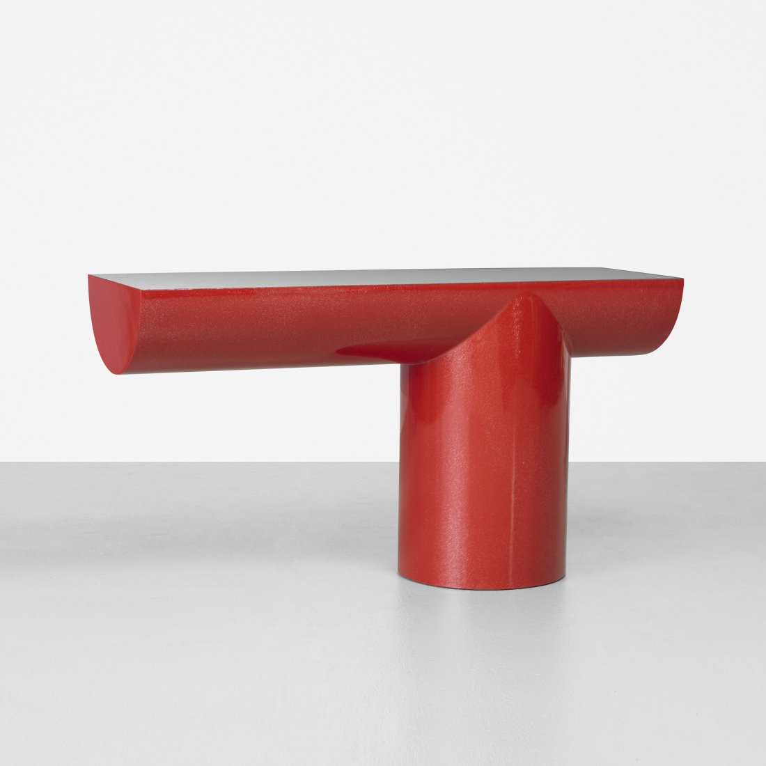 Brueton console: Brueton console USA, c. 1970 lacquered wood, brushed aluminum 56 w x 17 d x 30 h inches