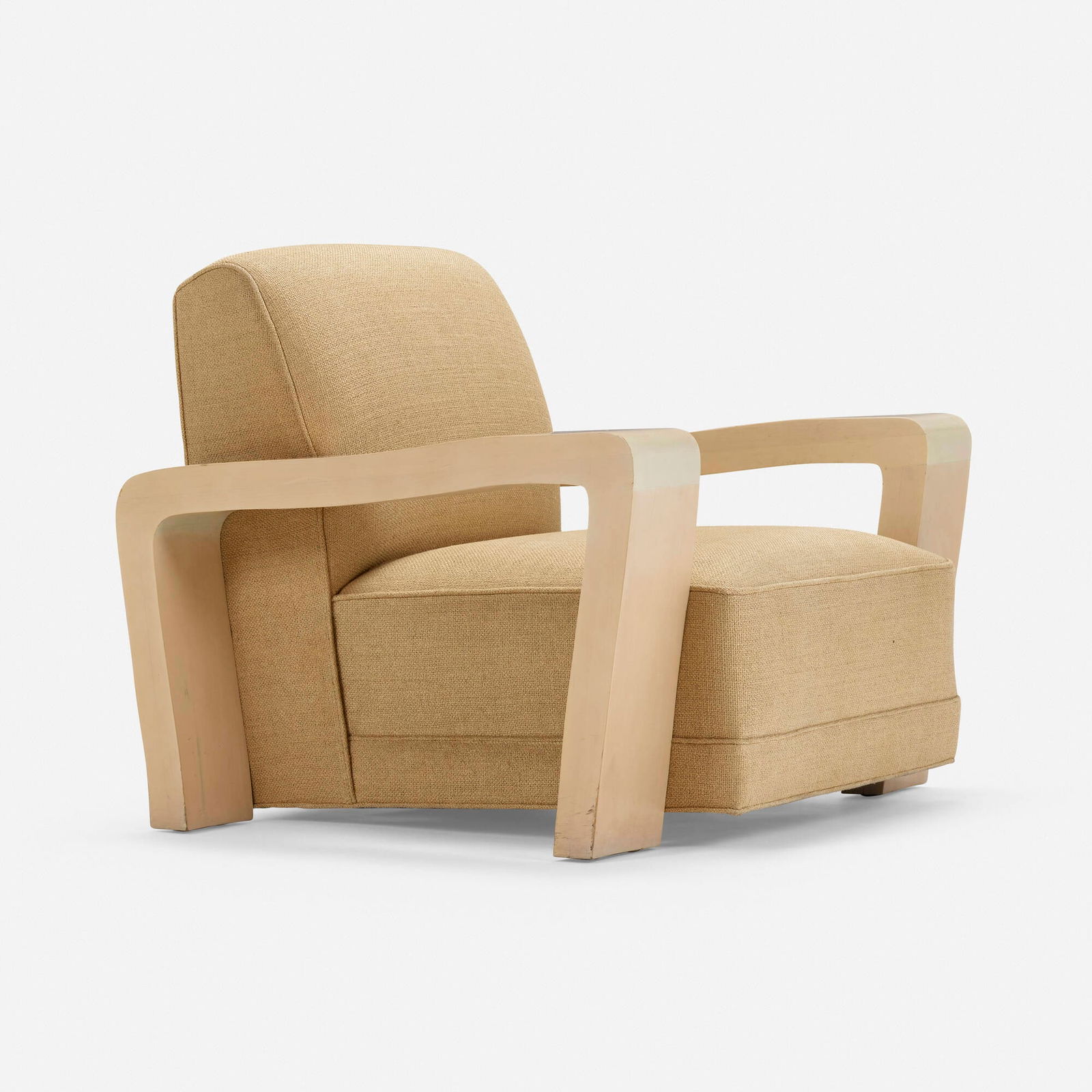 Paul Laszlo, Important lounge chair from the Henry Finer Residence: Paul Laszlo Important lounge chair from the Henry Finer Residence Hungary/USA, 1947upholstery, lacquered ash 29.5 h x 34.75 w x 34 d in (75 x 88 x 86 cm) Provenance: Henry Fin