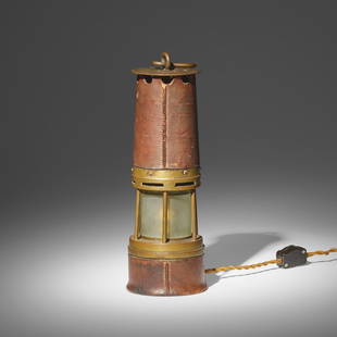 Paul Dupre-Lafon for Hermes, Table lamp: Paul Dupre-Lafon for Hermes Table lamp France, c. 1940leather, brass, glass 11 h x 3.75 w in (28 x 10 cm) Stamped manufacturer's mark to underside 'Hermes-Paris'. This work