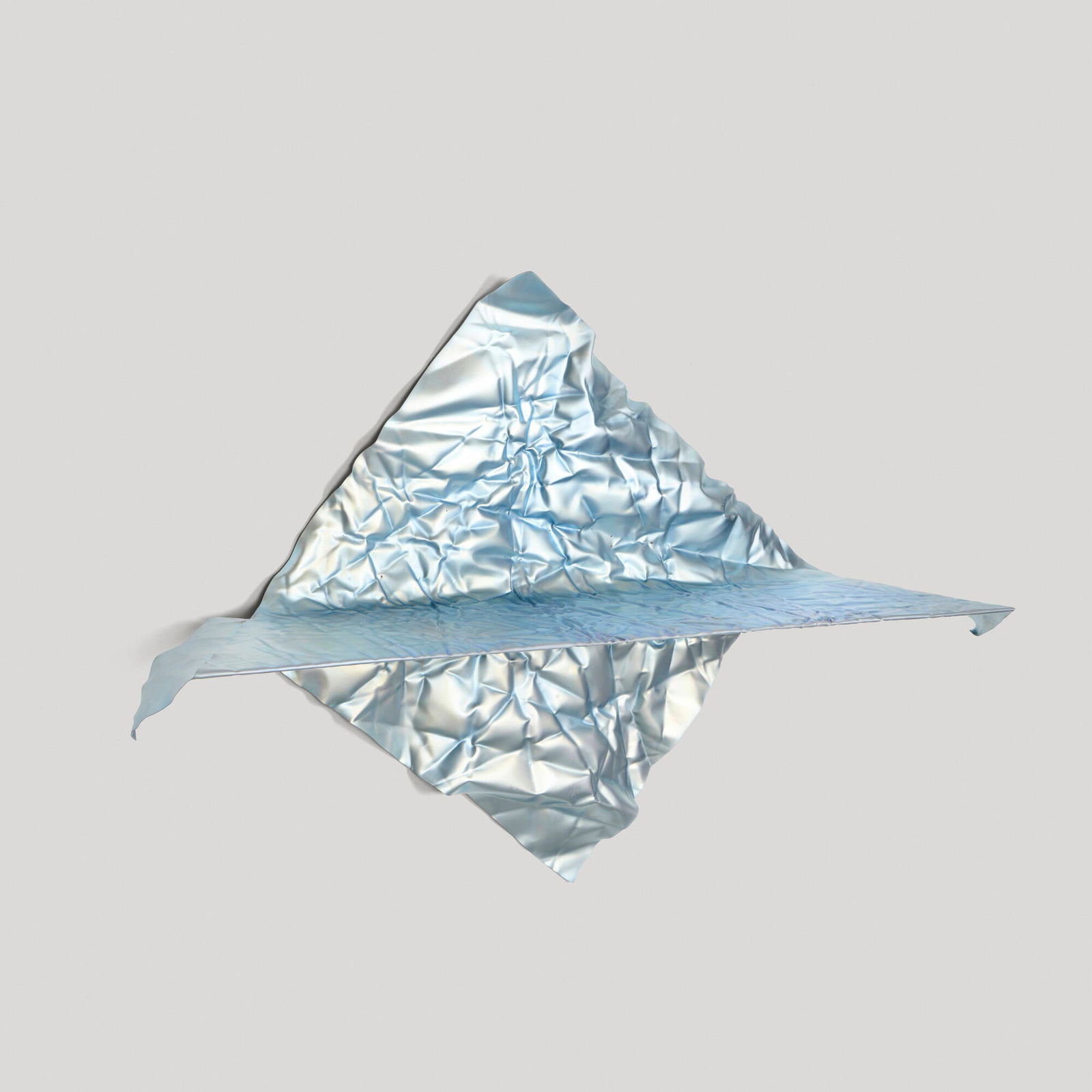 Christopher Prinz, Wrinkled wall shelf (Raw Zinc Nickel Blue) (1 of 2)