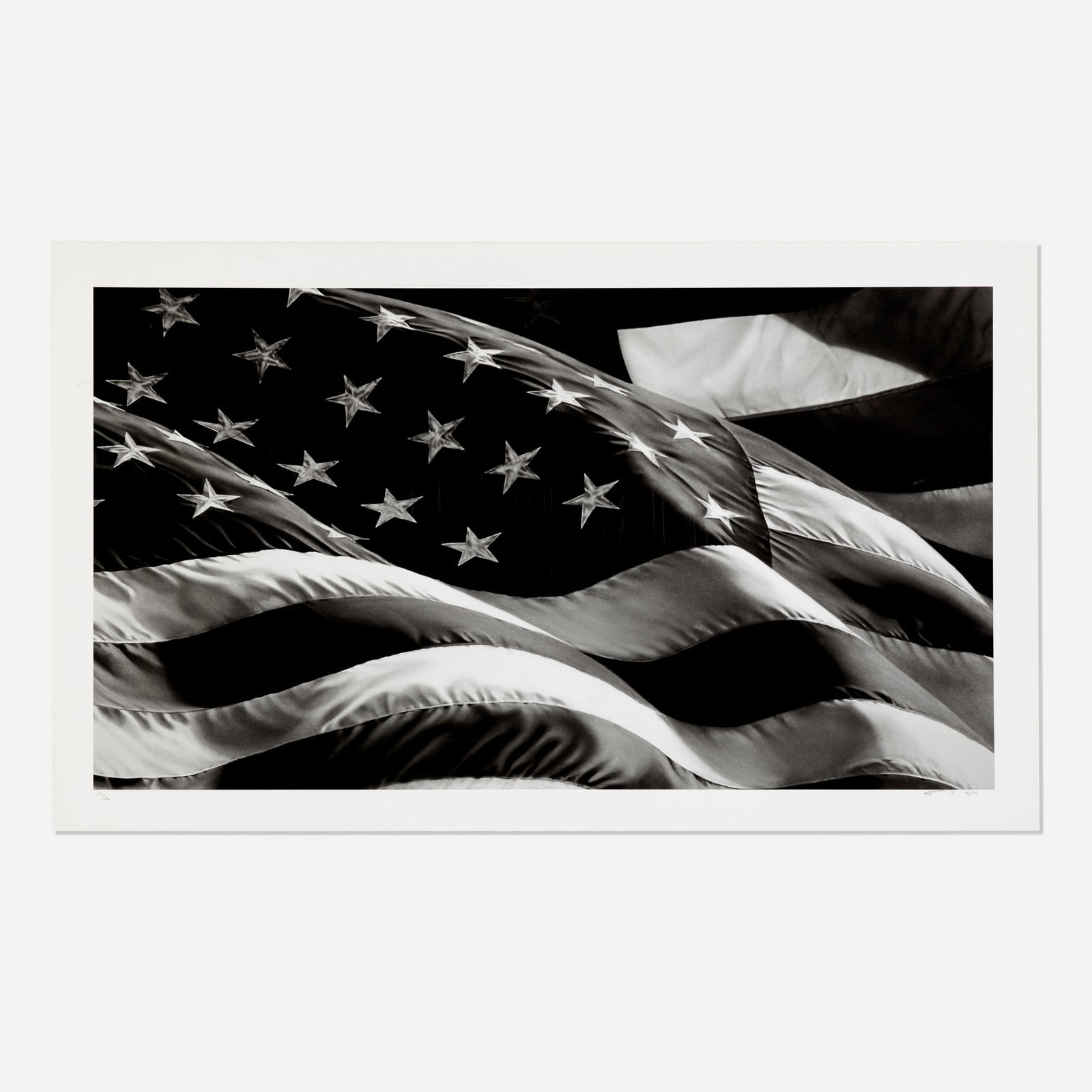 Robert Longo, Untitled (Flag): Robert Longo Untitled (Flag) 2013archival pigment print image: 22 h x 39.50 w in (56 x 100 cm) sheet: 26.25 h x 43.625 w in (67 x 111 cm) Signed, dated and numbered to lower edge '10/36 Rob