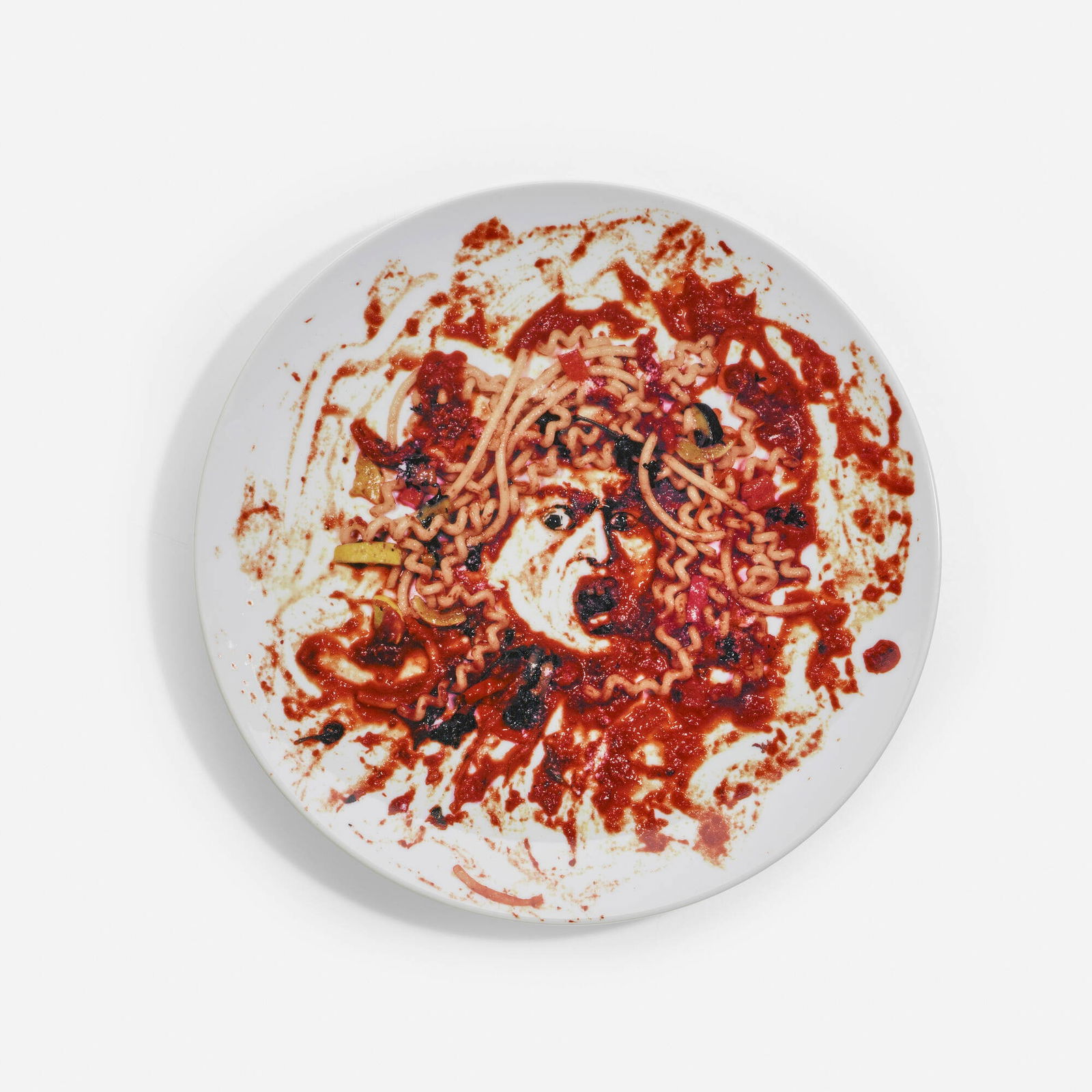 Vik Muniz, Medusa Marinara (from the Peter Norton Christmas Project): Vik Muniz Medusa Marinara (from the Peter Norton Christmas Project) 1999glazed earthenware 1 h x 12.5 dia in (3 x 32 cm) Signed, titled and dated to underside '1999 Peter Norton Family Christm