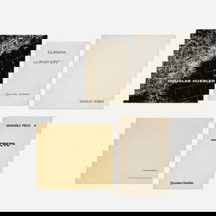 Douglas Huebler monographs, five: Douglas Huebler monographs, five bound printed paper largest: 8 h x 8 w in (20 x 20 cm) smallest: 6.625 h x 4.75 w in (17 x 12 cm) Complete Lot Details Variable Piece 4: Secrets Do