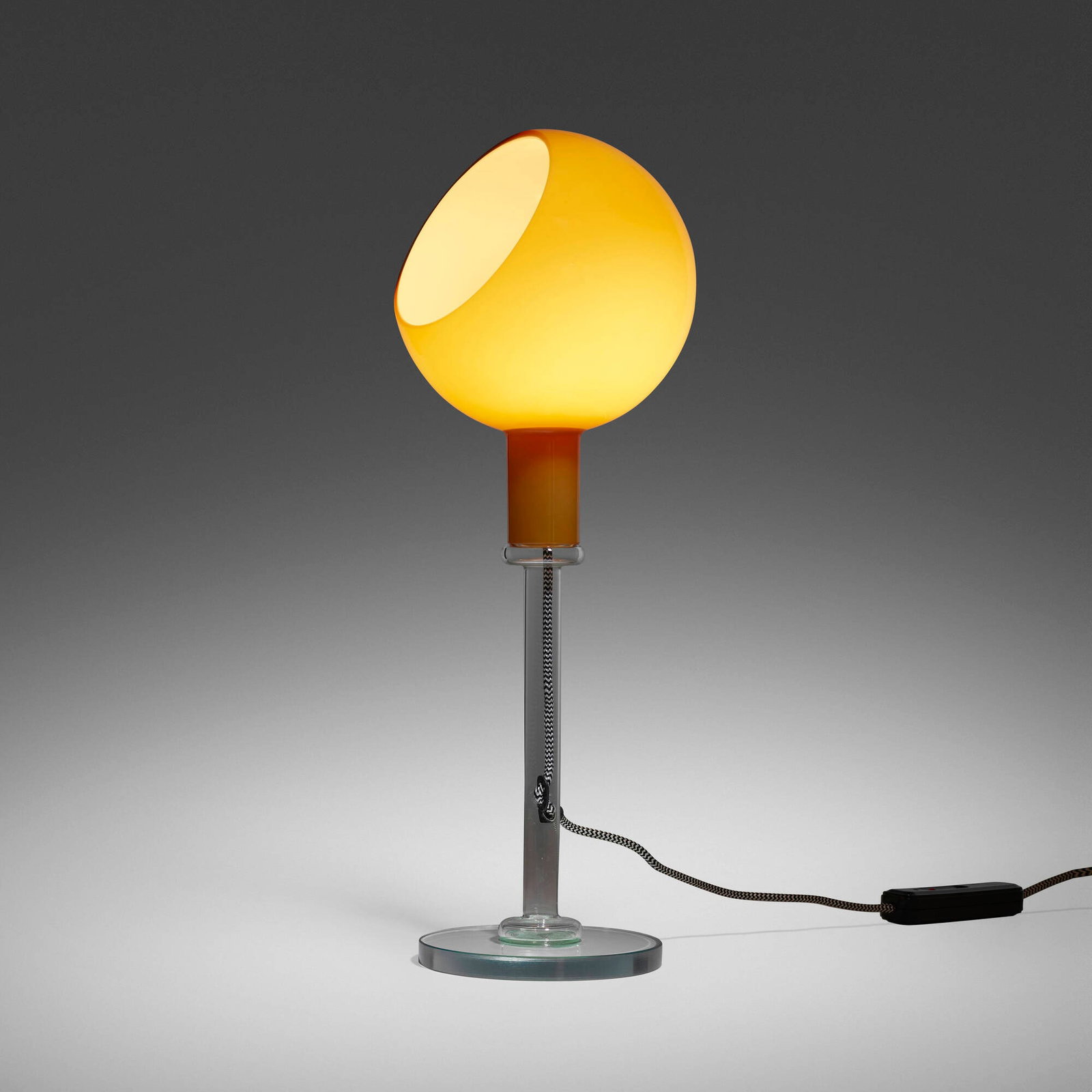 Gae Aulenti and Piero Castiglioni, Early Parola table lamp, model 2658: Gae Aulenti and Piero Castiglioni Early Parola table lamp, model 2658 Fontana ArteItaly, 1980cased opaline glass, glass 20.5 h x 7.25 dia in (52 x 18 cm) This color way was only availabl