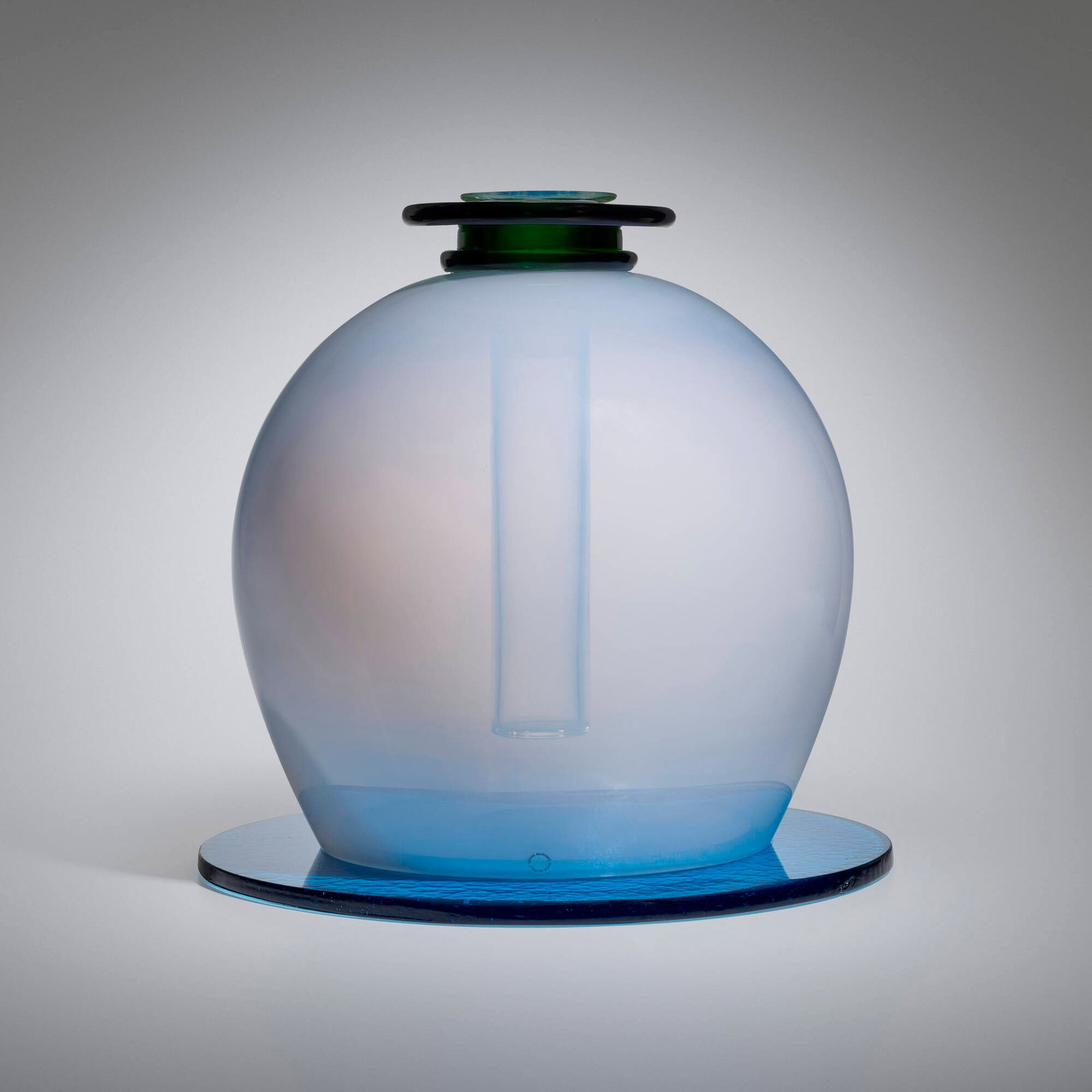 Ettore Sottsass, Medusa vase: Ettore Sottsass Medusa vase Venini Italy, 1997 internally decorated glass 15.75 h x 16.5 dia in (40 x 42 cm) Etched manufacturer's mark, date and signature to lower edge 'Venini 97 Ettore