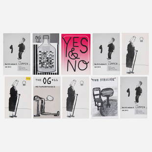 Amy Sillman, The O-G zine collection: Amy Sillman The O-G zine collection 2010-2018 bound printed paper each: 8.5 h x 5.5 w in (22 x 14 cm) Lot includes multiple volumes of Sillman's zine The O-G and two posters; ten items total. 