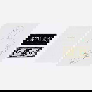 Jason Polan and Stefan Marx, Art and zines: Jason Polan and Stefan Marx Art and zines 2018bound printed paper, dollar bills and acrylic 10.5 h x 8 w in (27 x 20 cm) 6 h x 2.5 w in (15 x 6 cm) Lot is comprised of two zines: Stefan