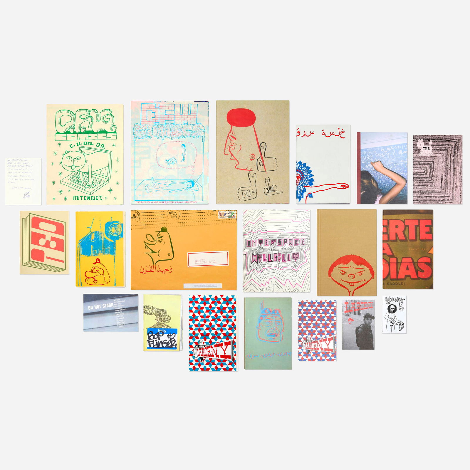 Barry McGee, Zines, publications and ephemera, twenty: Barry McGee Zines, publications and ephemera, twenty 2003-2018printed paper, bound printed paper largest: 11.75 h x 9 w in (30 x 23 cm) smallest: 8.375 h x 5.75 w in (21 x 15 cm) Co