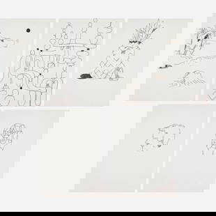 Stefan Marx, Untitled (five works): Stefan Marx Untitled (five works) ink on paper each: 24 h x 18 w in (61 x 46 cm) Lot includes one double-sided work. This work will ship from Lambertville, New Jersey.