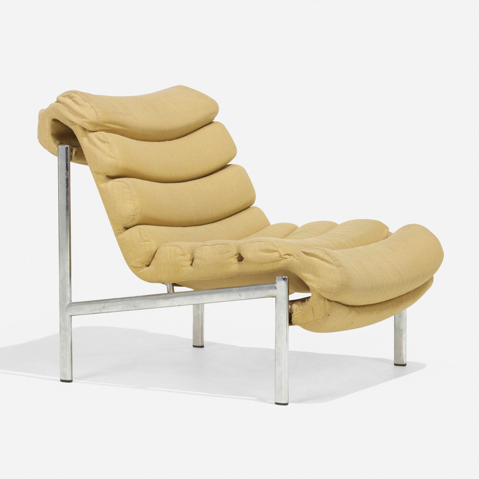 Ilmari Tapiovaara, Kiki Moka lounge chair: Ilmari Tapiovaara Kiki Moka lounge chair Merivaara Ltd.Finland, 1970chrome-plated steel, upholstery 26 h x 23.5 w x 31 d in (66 x 60 x 79 cm) Provenance: Collection of t