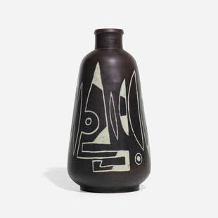 Axel Bruel, Vase: Axel Bruel Vase Denmark, c. 1960glazed stoneware 16.875 h x 8.75 dia in (43 x 22 cm) Incised artist's monogram to underside 'AB Danmark'. This work will ship from Chicago,