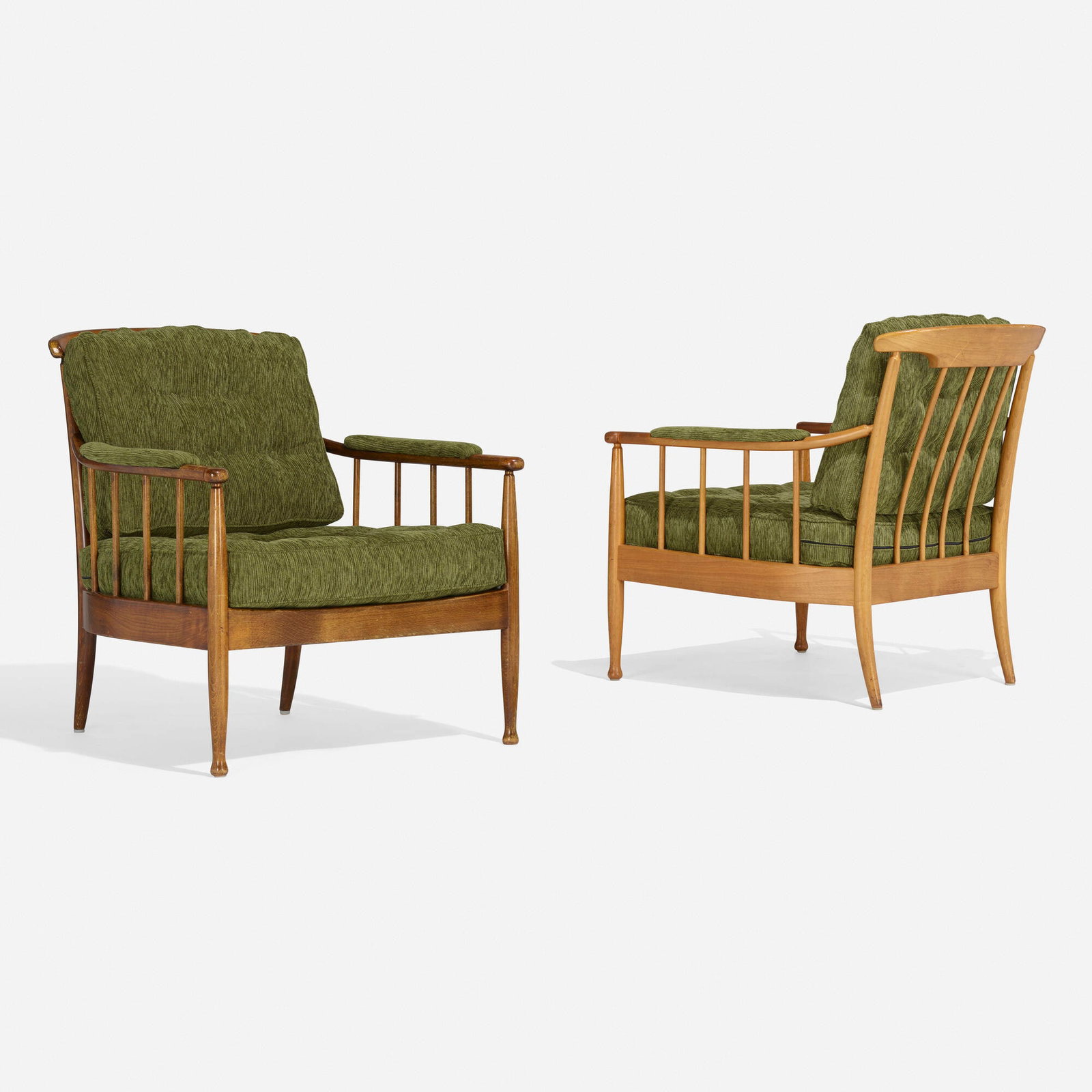 Kerstin Horlin-Holmquist, Skrindan lounge chairs, pair: Kerstin Horlin-Holmquist Skrindan lounge chairs, pair OPE Sweden, c. 1955 beech, upholstery 32.25 h x 28.5 w x 32.5 d in (82 x 72 x 83 cm) This work will ship from Chicago, Il