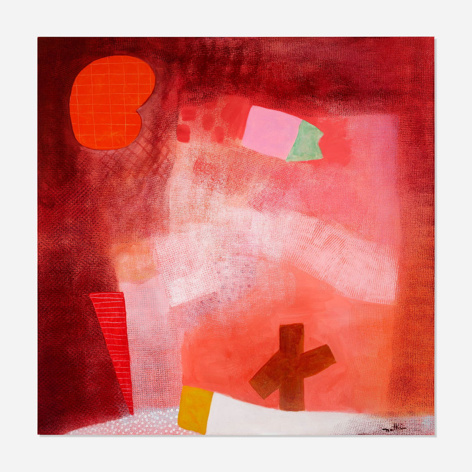 Robert Natkin, Untitled (from the Hitchcock series): Robert Natkin Untitled (from the Hitchcock series) oil on canvas 42 h x 42 w in (107 x 107 cm) Signed to lower right 'Natkin'. Provenance: The Artist | Estate of Jane Howard