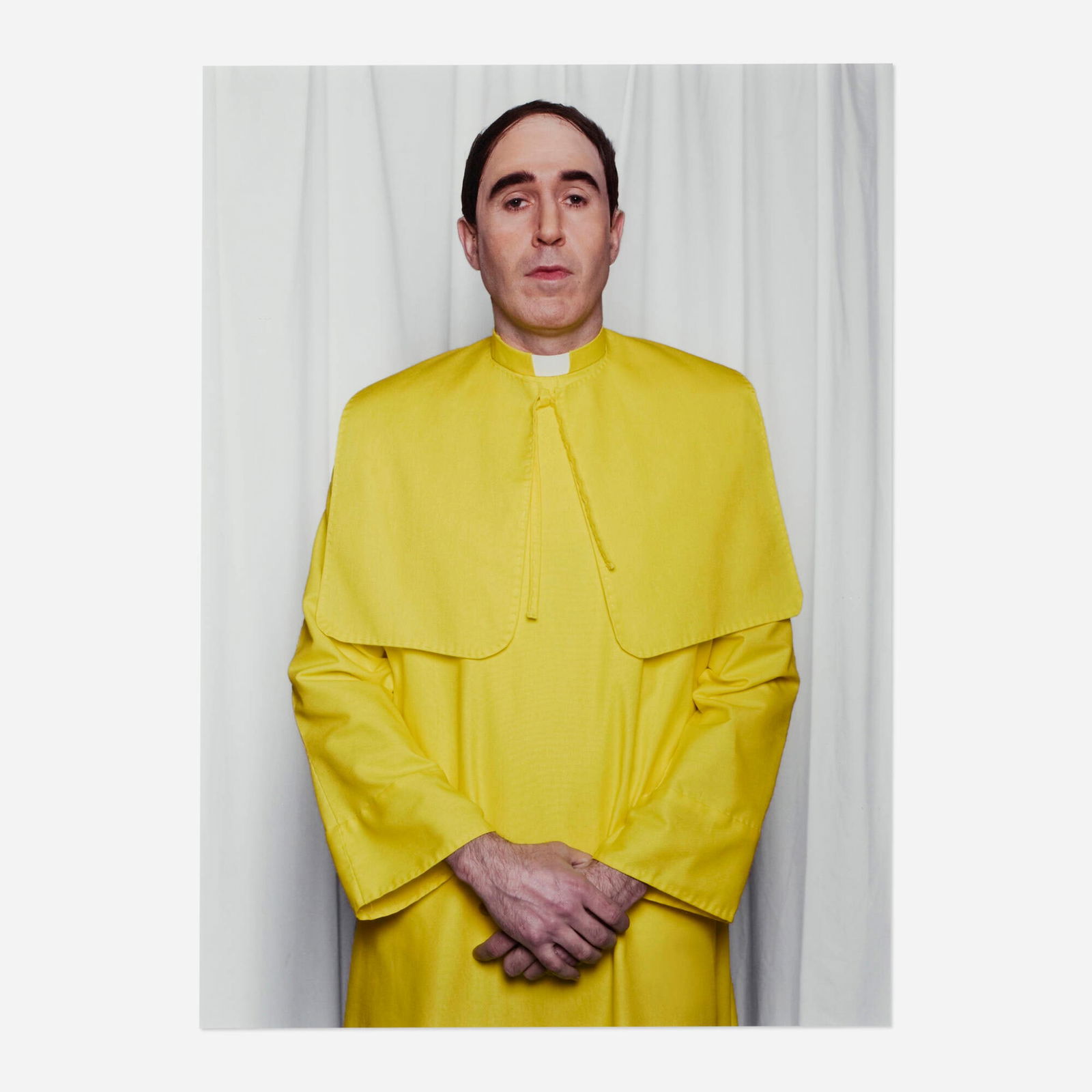 Adam McEwen, Self-portrait as a Benedictine Monk in Yellow: Adam McEwen Self-portrait as a Benedictine Monk in Yellow 2010digital c-print image: 15.25 h x 11 w in (39 x 28 cm) sheet: 17 h x 12.875 w in (43 x 33 cm) This work is number 1 from the edi