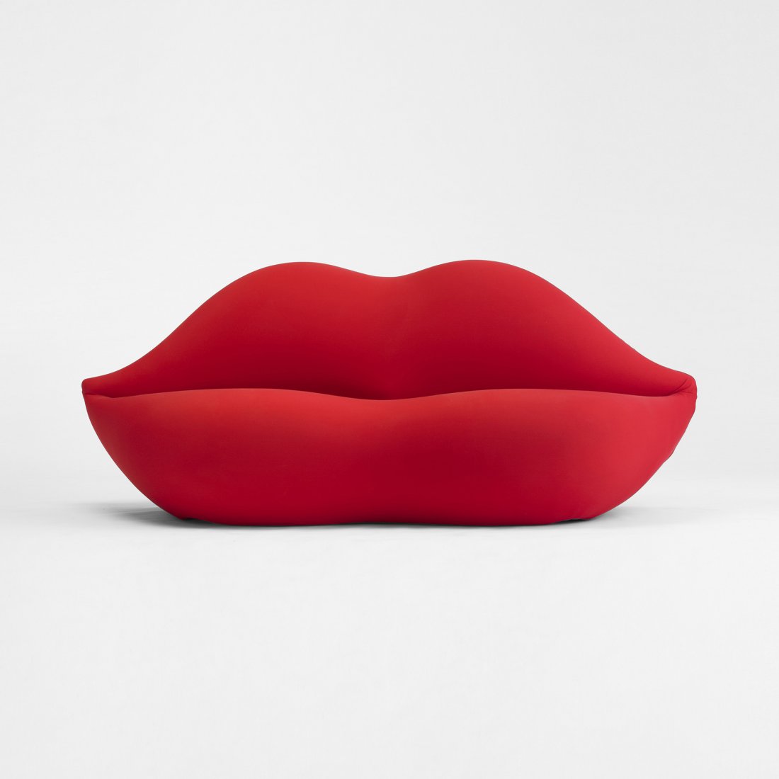 Studio 65 Marilyn sofa: Studio 65 Marilyn sofa Gufram Italy, 1971/1986 stretch jersey fabric over polyurethane foam 83 w x 32 d x 36 h inches Signed with manufacturer's label to seam: [Gufram] with manufacturer's label to un