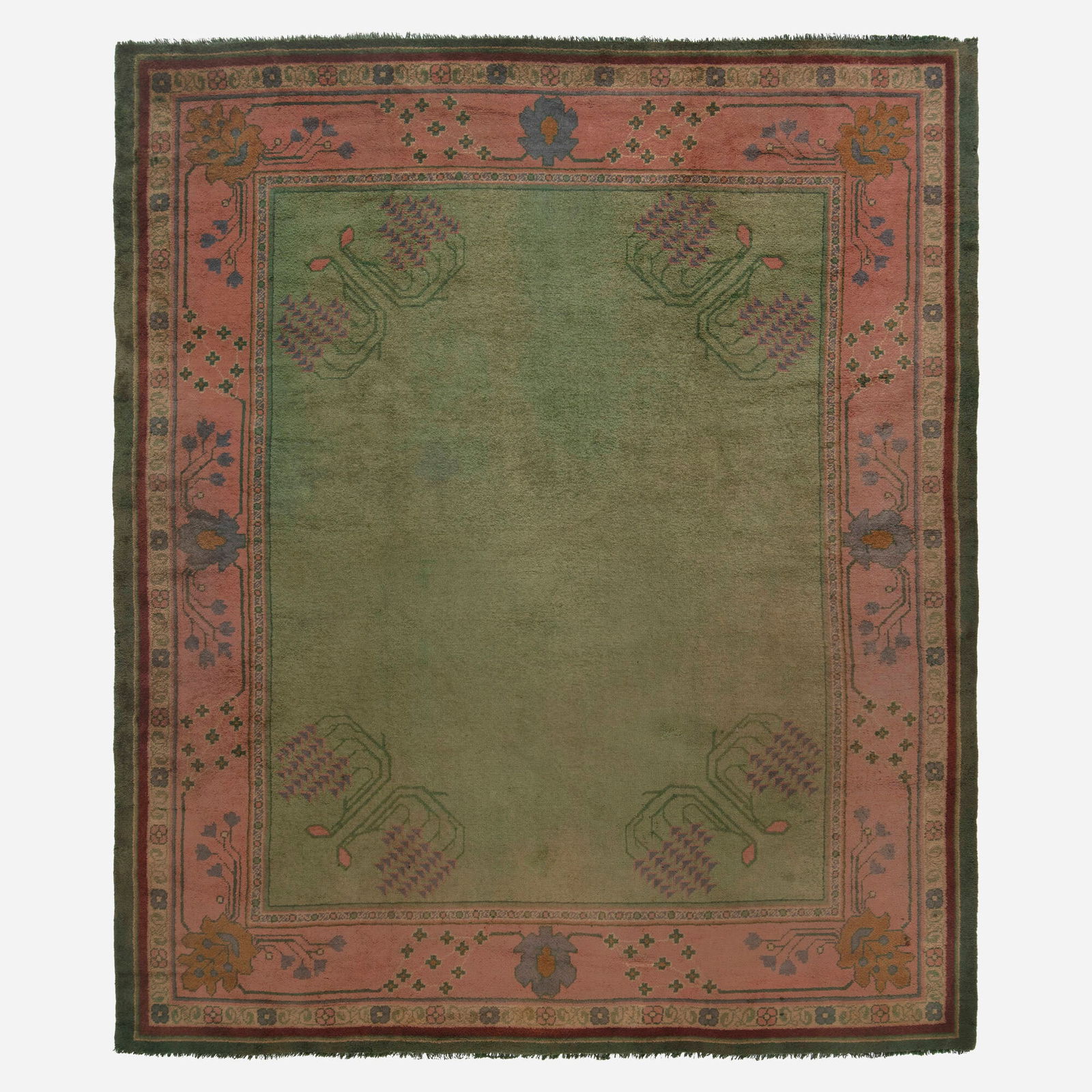 Gavin Morton, Arts & Crafts pile carpet: Gavin Morton Arts & Crafts pile carpet Ireland, c. 1920hand-knotted wool 141 w x 168 l in (358 x 427 cm) This work will ship from Lambertville, New Jersey.