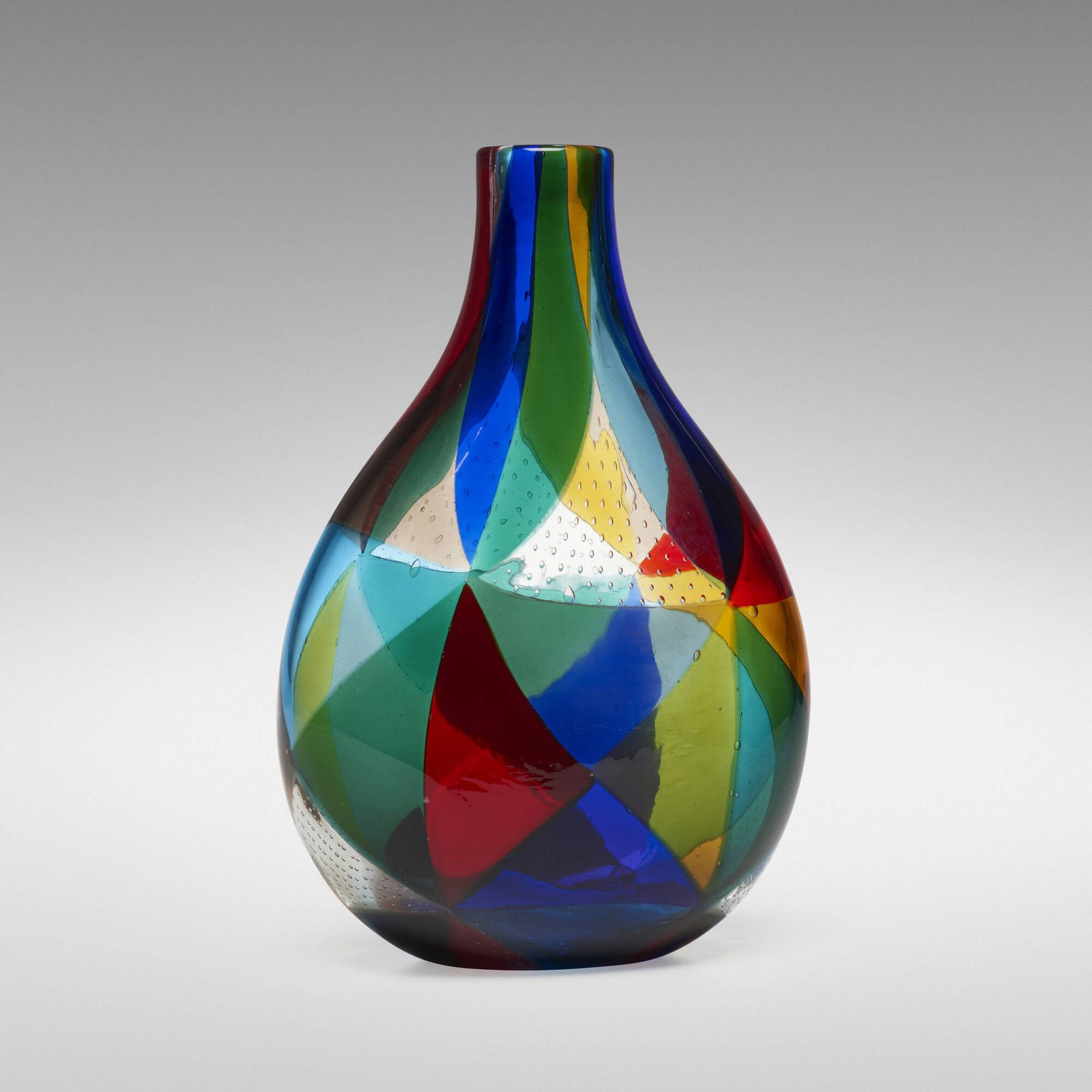 Ercole Barovier, Rare Five-Color Intarsio vase: Ercole Barovier Rare Five-Color Intarsio vase Barovier & TosoItaly, 1963fused glass tesserae with controlled air bubbles 11.875 h x 8 w x 4.5 d in (30 x 20 x 11 cm) Provenance:</