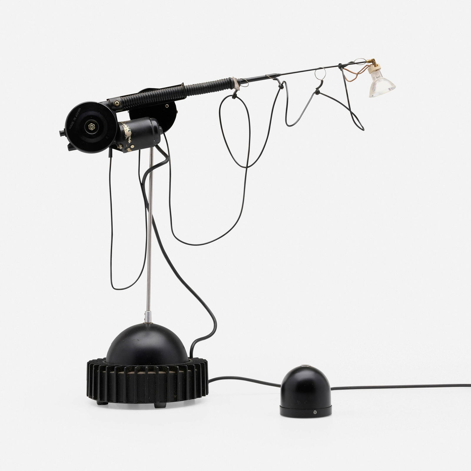 Ron Arad, Aerial light: Ron Arad Aerial light One OffUnited Kingdom, 1982aluminum, enameled aluminum, steel, wire 25.5 h x 22.5 w x 7.75 d in (65 x 57 x 20 cm) This robotic lamp can be adjusted using the wirele