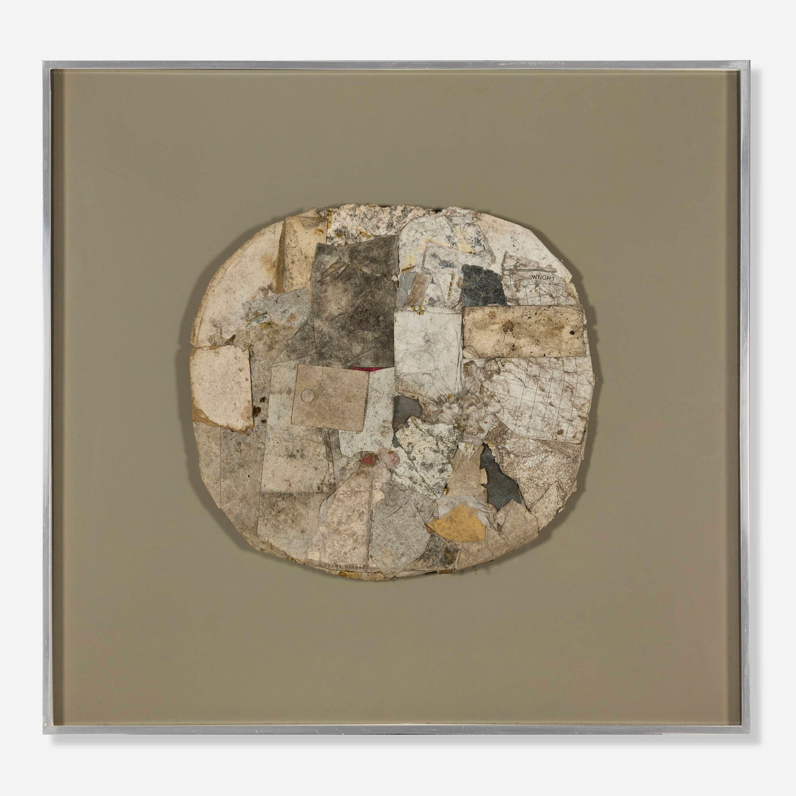 Robert Nickle, Untitled: Robert Nickle Untitled 1968-1973collage 10.5 h x 11.25 w in (27 x 29 cm) Typed signature to lower edge 'Robert Nickle'. Signed and dated to verso 'Robert Nickle 68 73' with a photo of the arti