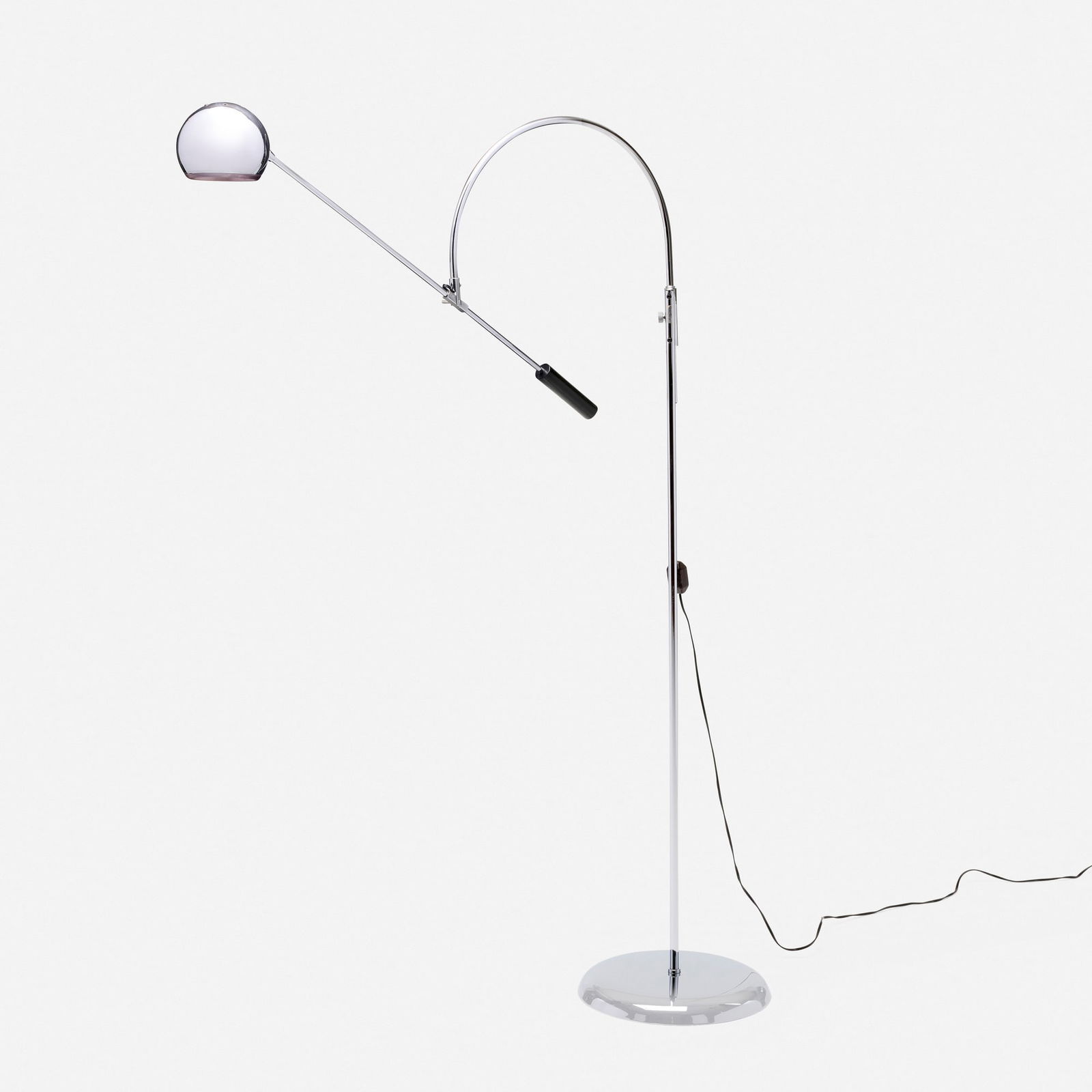 Robert Sonneman, Orbiter floor lamp: Robert Sonneman Orbiter floor lamp Robert Sonneman Associates, Inc.USA, c. 1965chrome-plated steel, enameled steel 62 h x 50 w x 13.5 d in (157 x 127 x 34 cm) Decal manufacturer's label