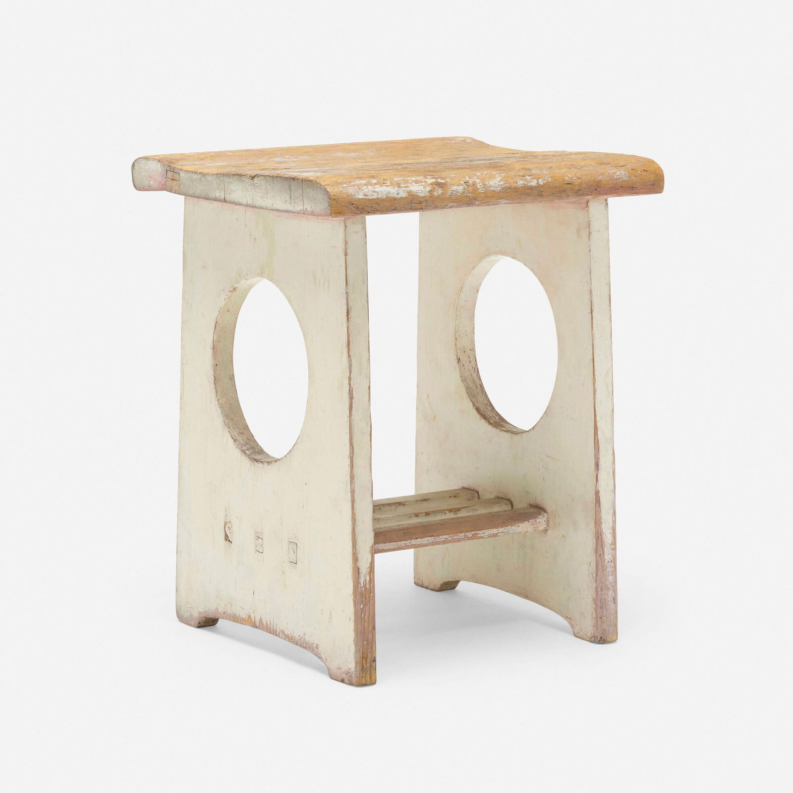 Josef Hoffmann, attribution, Stool: Josef Hoffmann, attribution Stool Austria, c. 1902painted pine 19 h x 14.75 w x 15.75 d in (48 x 37 x 40 cm) Provenance: Collection of JF Chen | Wright, A Seat for One: His