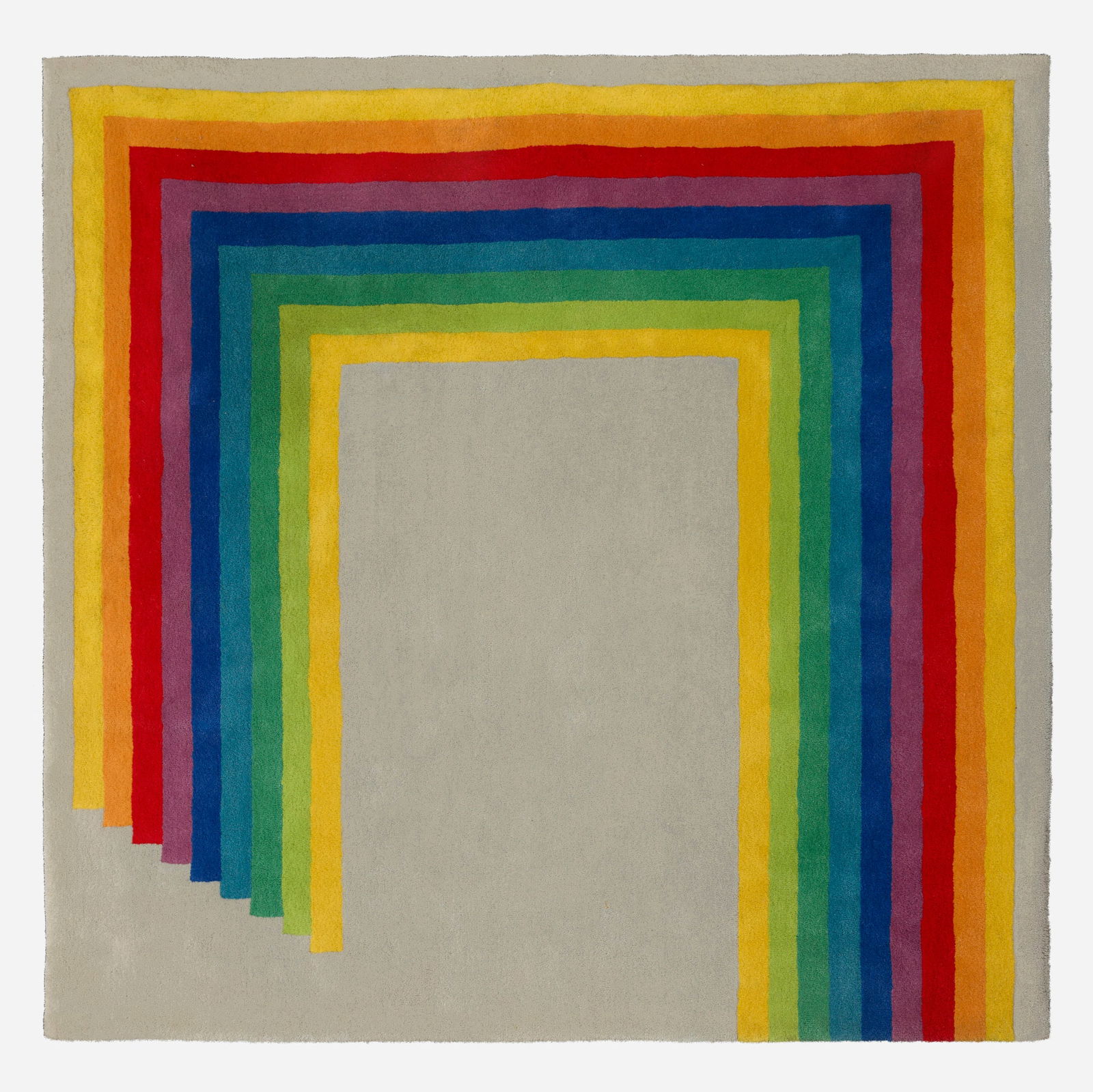 Herbert Bayer, Spectral Gate: Herbert Bayer Spectral Gate Ewald KronerAustria / Germany, c. 1970hand-knotted wool 88 h x 87 w in (224 x 221 cm) Detached fabric manufacturer's label 'Ewald Kroner'.