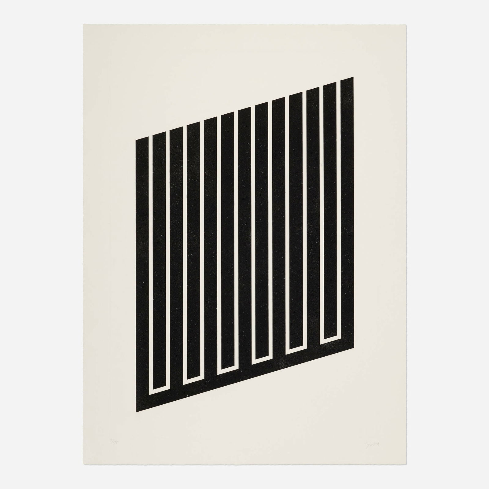 Donald Judd, Untitled: Donald Judd Untitled 1978-79aquatint and etching image: 32.25 h x 24.5 w in (82 x 62 cm) sheet: 40 h x 29.375 w in (102 x 75 cm) Signed and numbered to lower edge '7/175 Judd'. This work is