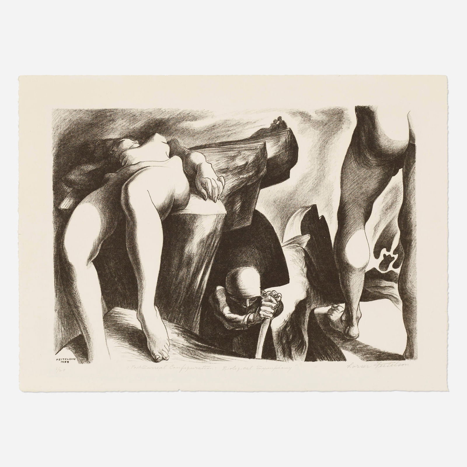 Lorser Feitelson, Post-Surreal Configuration: Biological Symphony: Lorser Feitelson Post-Surreal Configuration: Biological Symphony 1939 / 1972lithograph image: 12 h x 17.25 w in (30 x 44 cm) sheet: 15.125 h x 20.25 w in (38 x 51 cm) Signed, titled and num